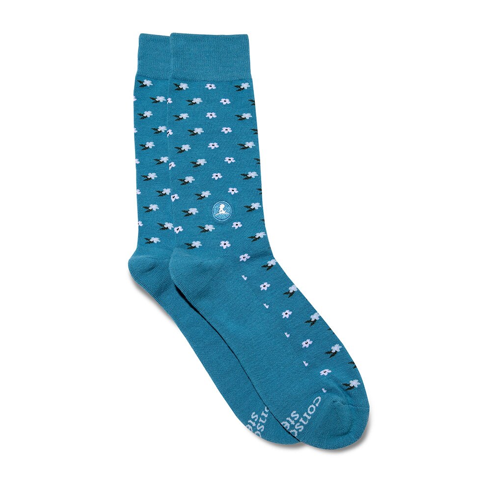 Conscious Step, Blue, Novelty, Cotton Blend, Accessories, Women, Give Back, Socks-that Find the Cure, Medium, 640218